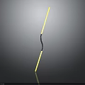 Yellow Lightsaber with Black Handle and Glowing Blade on Dark Background