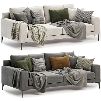 Modern double sofa 3d model