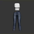 White Tank Top With Blue Jeans Casual Fashion Outfit For Daily Wear