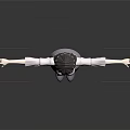 3D Game Movie Female Character with Short Black Hair White Top Purple Skirt Arms Outstretched