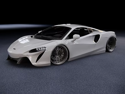 White Sports Car With Sleek Aerodynamic Body And Large Alloy Wheels 3d model