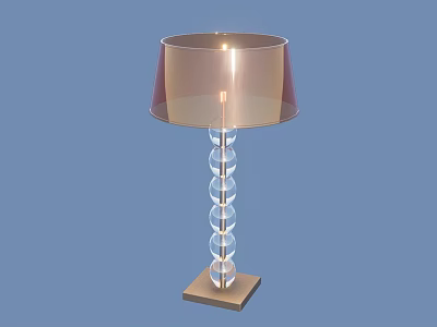 Modern Table Lamp With Spiral Transparent Column Square Base And Metal Shade 3d model