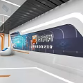 Modern Exhibition Hall Interior With Digital Screens Workstations And Ergonomic Chairs