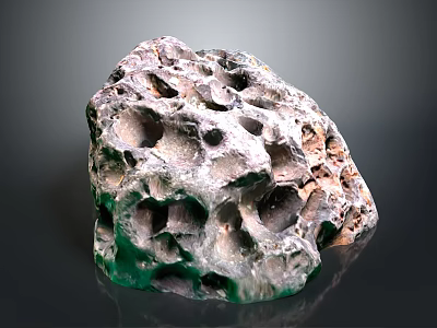 Stunning Green Porous Coral Structure With Intricate Natural Hole Patterns 3d model