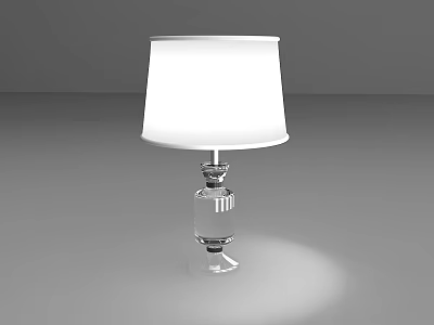 Modern Table Lamp With White Lampshade And Transparent Glass Base Design 3d model