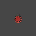 Game Movie Character Heavy Weapon With Multiple Barrels Black Body Red Accents White Symbols