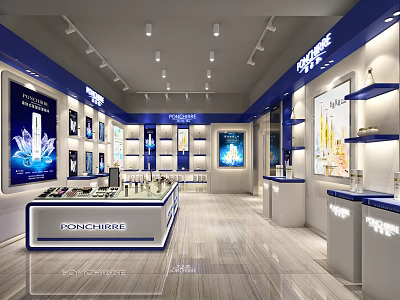 Modern Specialty Store Interior Design With Product Displays Brand Signage And Warm Lighting 3d model