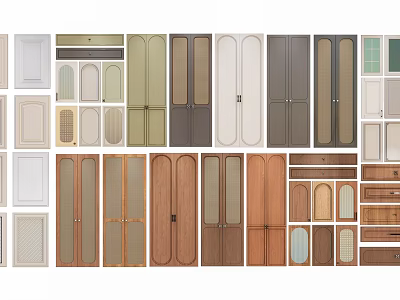 Various Wardrobe Doors With Different Designs And Materials For Home Use 3d model