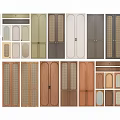 Various Wardrobe Doors With Different Designs And Materials For Home Use 3d model