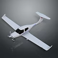 White Two Seat Light Aircraft With Straight Wings Sleek Design On Reflective Surface