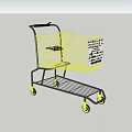 Modern Shopping Cart Supermarket Trolley 3d model