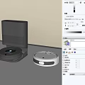 Smart Robotic Vacuum Cleaners With Charging Base Station On Wooden Floor