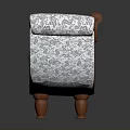 Classic Curved Armrest Sofa With Wooden Frame And Patterned Fabric For Living Room