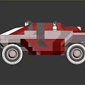 Off Road Terrain With Red White Racing Buggy And Large Wheels