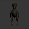 3D Dinosaur Model In Standing Pose With Sharp Teeth Detailed Skin Texture On Gray Background 3d model
