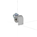 White Textured Toilet Paper Roll Mounted On Chrome Metal Holder Accessory