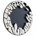 Modern Circular Wall Decor With Irregular White Edges And Dark Center 3d model