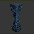 Ancient Decorative Stone Pillar With Intricate Carved Details And Textured Surface