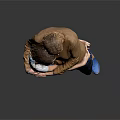 A Woman Hugging Her Child In Blue Overalls Against Gray Background