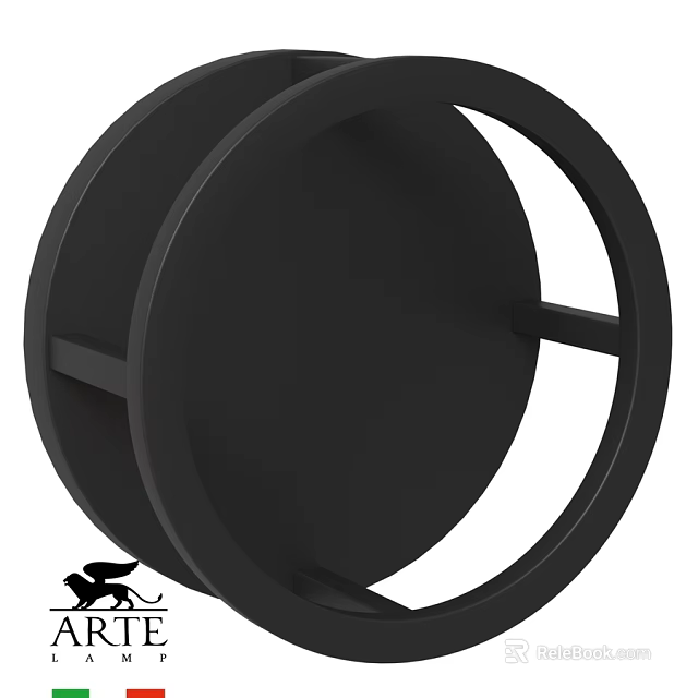 Black Round Wall Mounted Outdoor Light With Modern Metal Design For Exterior Use 3d model 