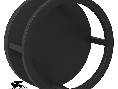 Black Round Wall Mounted Outdoor Light With Modern Metal Design For Exterior Use 3d model