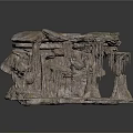 Realistic Natural Cave Rock Formation With Stalactites Stalagmites And Rocky Texture