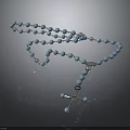 Shiny Blue Rosary Beads With Silver Cross Pendant On Dark Surface