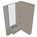 Modern Washbasin Design With Wooden Cabinets Mirror And Floating Shelves