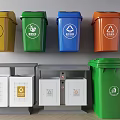 Modern trash can Public trash can Outdoor sorting trash can Plastic trash can Public trash can Dumpster 3d model