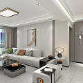Modern Light Luxury Sofa And Coffee Table Combination For Elegant Bright Comfortable Home Living Space