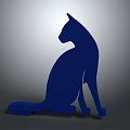 Blue Sitting Cat Shaped Furniture Decor With Smooth Surface And Modern Design