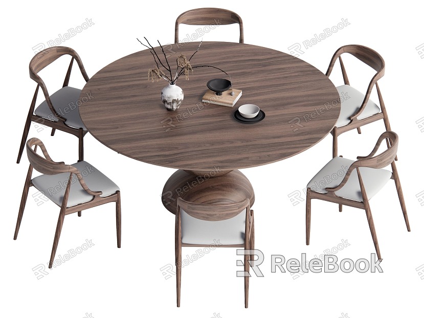 Dining table and chair combination round table model