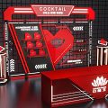 Koumeiwang Cocktail New Lipstick Pre Sale Red Booth Display With Products