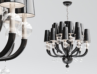 Modern chandelier paint multi-head chandelier 3d model