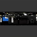The Industrial Mechanical Equipment With Black Frame Blue Pipes White Valves And Control Panels