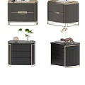 Modern Bedside Table Design With Metal Frame Drawer And Decorative Elements 3d model