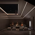 Modern AV Room Home AV Room Projector Massage Chair 3d model
