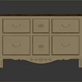 Classic Wooden Top Chest Of Drawers With Decorative Handles And Carved Legs