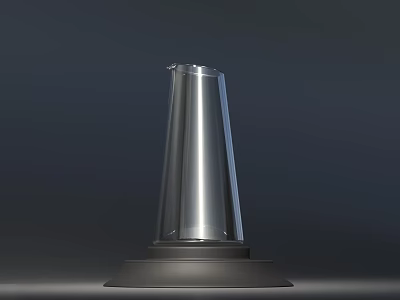Modern Sleek Table Lamp With Transparent Glass Shade And Dark Base 3d model