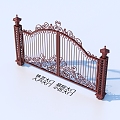 Wrought Iron Gate Courtyard Gate Entrance Gate Community Gate 3d model