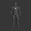 Robot Character Design With Chest Light And Body Lines In Standing Pose 3d model