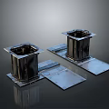 Heavy Duty Metal Base Units With Square Structures And Flat Mounting Plates