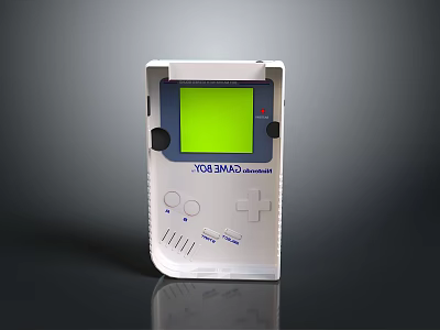 Handheld Computer With Green Screen White Casing Buttons And YGB3MD Model 3d model
