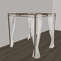 Modern drapery mosquito net bedding drapery gauze curtain 3d model