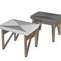 Modern Stool Log Ottoman 3d model
