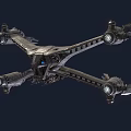 Futuristic Sci Fi Spacecraft With Detailed Exterior Metallic Structure Multiple Engines And Wings