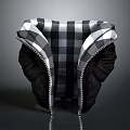 Black and White Checkered Home Decor Cushion With Zipper Design And Soft Texture