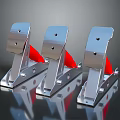 Stainless Steel Fitness Support Brackets With Red Padding For Training Equipment