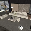 Modern Sofa Coffee Table Combination Sofa Combination 3d model