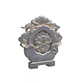 Intricate Sculpture Carving With Cloud Patterns And Square Base Design